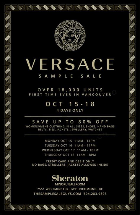 versace sample sale dates 2024|versace sample sale 2024.